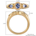 Tansanit Ring 925 Silber vergoldet (Größe 20.00) ca. 0,79 ct image number 6