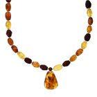 D'Joy Mehrfarbiger Bernstein Halskette ca. 50 cm 925 Silber vergoldet
