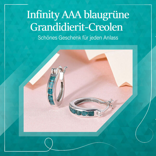 Infinity AAA blaugr&uuml;ne Grandidierit-Creolen image number 7