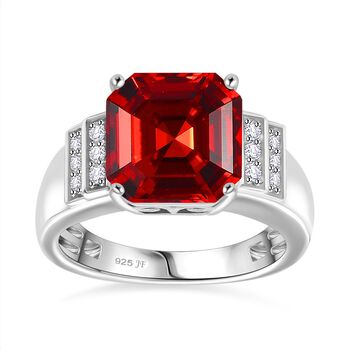 J Francis gefertigt mit SWAROVSKI- Scharlachroter und wei&szlig;er Swarovski Kristall Ring