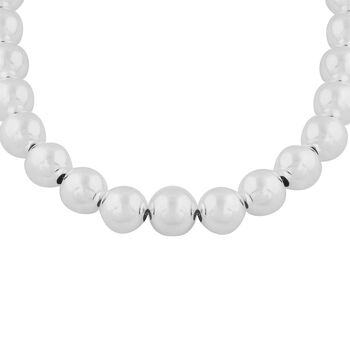 Ball Halskette mit T-Bar ca. 42 cm 925 Silber platiniert ca. 33,00g