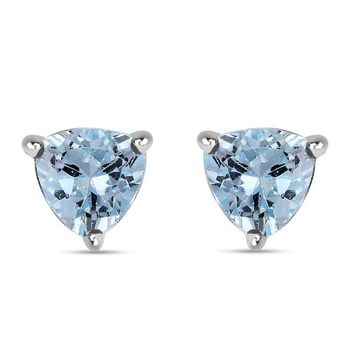 Himmelblaue Topas-Solitär-Ohrringe - 1,77 ct. image number 0