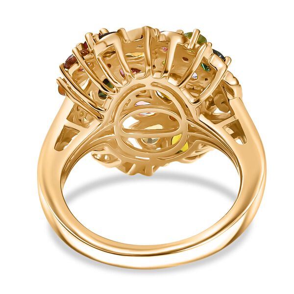 Mehrfarbig-Turmalin Ring 925 Silber 750 Gelbgold Vermeil (Gr&ouml;&szlig;e 20.00) ca. 2,60 ct image number 5