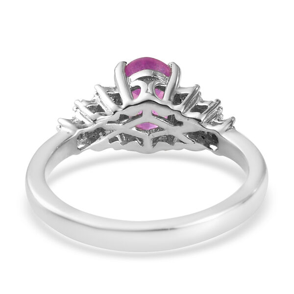 Fissure gefüllt rosa Saphir und Diamant Ring 925 Silber platiniert  ca. 1,33 ct image number 5