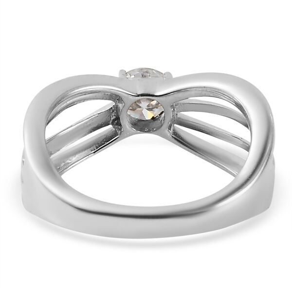 88 Facetten Moissanit-Ring, 925 Silber platiniert  ca. 0,43 ct image number 6