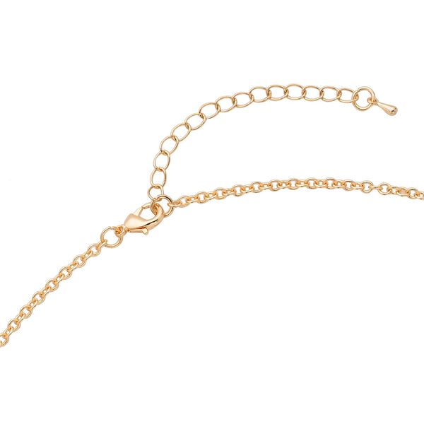 Wei&szlig;e Kristall-Halskette in Goldton - 20 ct. image number 5