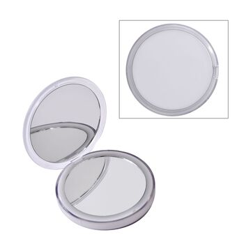 Wiederaufladbarer zweiseitiger LED-Schminkspiegel, wei&szlig;