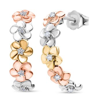 LUXURIANT 0,15 ct. SI Labor Diamant dreifarbige Ohrringe