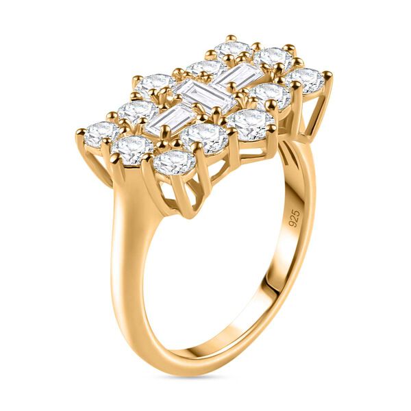 Moissanit Boot Ring in 925 Silber mit Gelbgold Vermeil - 2,15 ct. image number 5