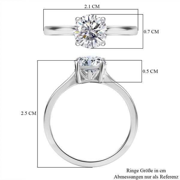 Moissanit Ring, 925 Silber platiniert - 1,18 ct. image number 8