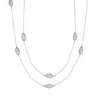 Kunststoff Perle, Weißer Kristall Halskette ca. 75 cm Messing image number 0