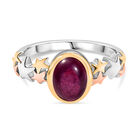 AA Afrikanischer Rubin (Fissure gefüllt) Ring 925 Silber YG und RG und PE (Größe 18.00) ca. 2,03 ct