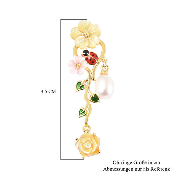 JARDIN-KOLLEKTION - emaillierte Ohrh&auml;nger mit mehreren Edelsteinen in Silber image number 3