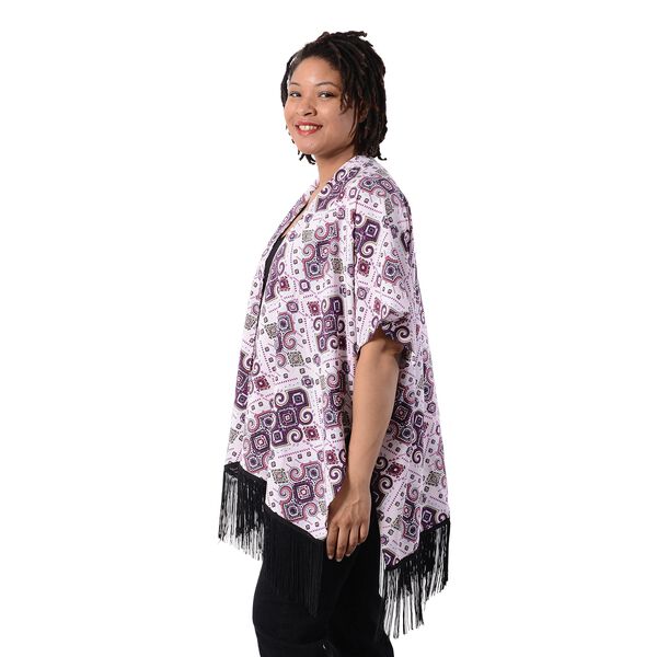 Kimono mit Quasten, Einheitsgr&ouml;&szlig;e Lila image number 3