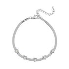 Herzförmiger Weißer Mystikfarbener Kristall Armband, ca. 19 cm + 3.5 cm Extender, Reiner Edelstahl