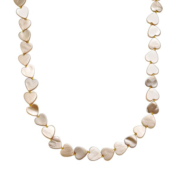 Goldene Farbe Muschelkernperle (13 mm) Halskette ca. 50 cm 316L Edelstahl