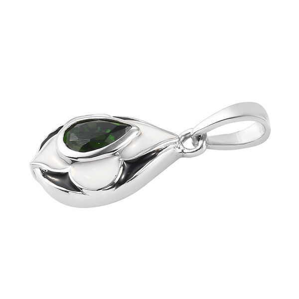 Natürlicher Chromdiopsid Anhänger 925 Silber platiniert 0.6 (Größe 20.00) ca. 0,61 ct image number 4