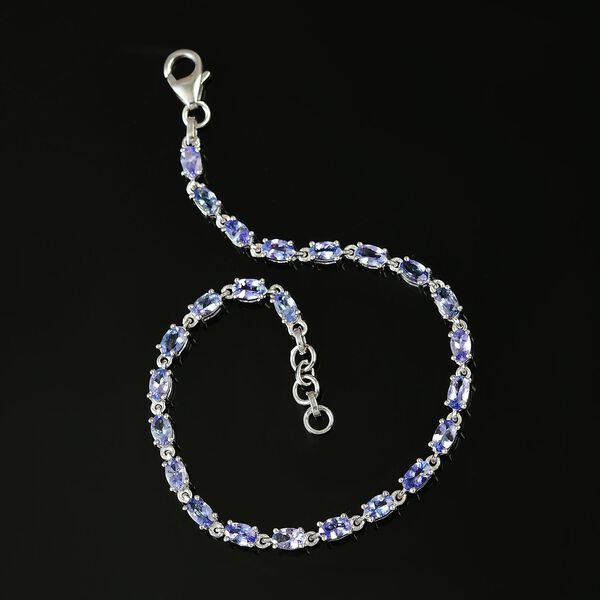 Tansanit 19cm Armband, 925 Silber rhodiniert - 5,36 ct. image number 2