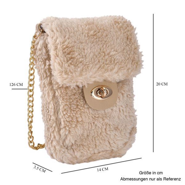 Kunstfell Crossbody Tasche, Cr&eacute;me image number 6