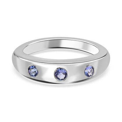 AA Tansanit Ring 925 Silber platiniert (Größe 16.00) ca. 0,37 ct