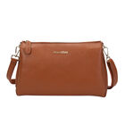 Sencillez Crossbody Tasche aus echtem Leder, Größe 28x9x17 cm, Braun