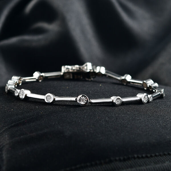 EVER TRUE Wei&szlig;er Diamant Armband ca. 19 cm Nickelfreies Messing image number 1