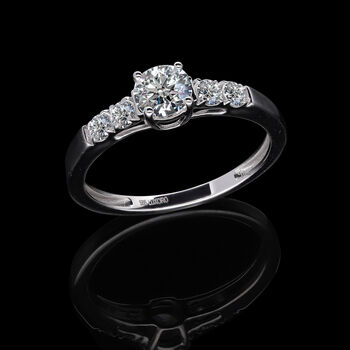 LUXORO IGI zertifizierter SI Labor Diamant Ring in 585 Wei&szlig;gold- 1 ct.