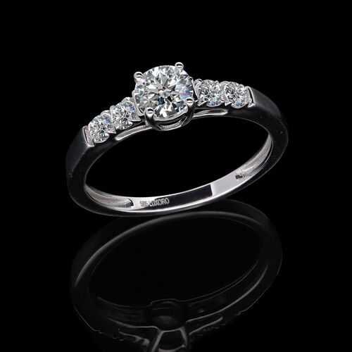 LUXORO IGI zertifizierter SI Labor Diamant Ring in 585 Weißgold- 1 ct. image number 4