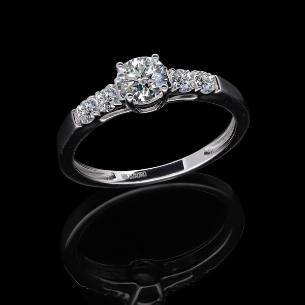 LUXORO IGI zertifizierter SI Labor Diamant Ring in 585 Wei&szlig;gold- 1 ct. image number 4