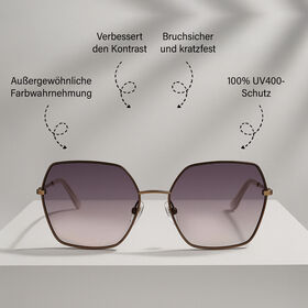 Sole und Luce - Swiss Eyewear - Transparente Polarisierende Sonnenbrille mit Farbverlauf in braun-lila