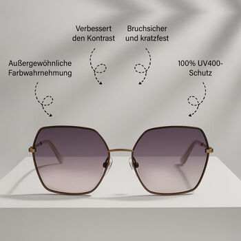 Sole und Luce - Swiss Eyewear - Transparente Polarisierende Sonnenbrille mit Farbverlauf in braun-lila
