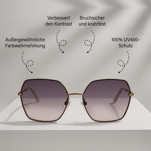 Sole und Luce - Swiss Eyewear - Transparente Polarisierende Sonnenbrille mit Farbverlauf in braun-lila image number 2