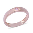 Simulierter Rosa Diamant Band Ring 925 Silber Roségold image number 0