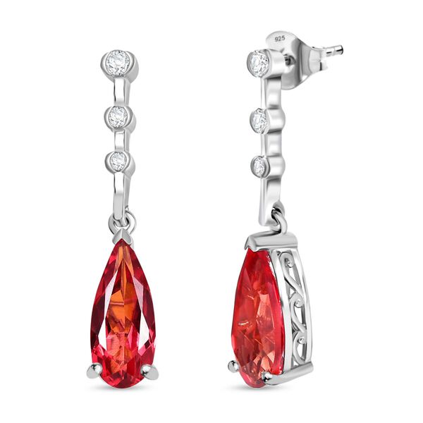 D'Joy Labor Padparadscha Saphir und Zirkon Ohrringe - 7,10 ct.