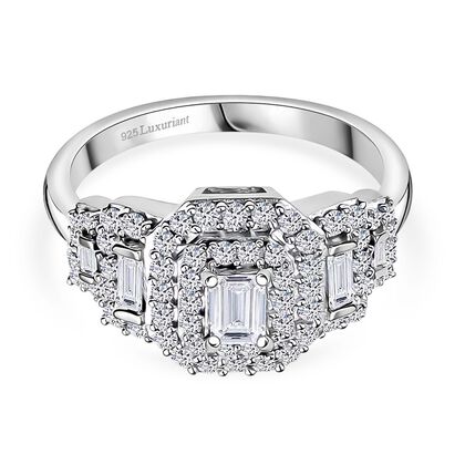 LUXURIANT DIAMOND - Lab Grown Diamant VS-EF SGL zertifiziert Ring 925 Silber rhodiniert (Gr&ouml;&szlig;e 20.00) ca. 1.00 ct