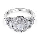 LUXURIANT DIAMOND - Lab Grown Diamant VS-EF SGL zertifiziert Ring 925 Silber rhodiniert (Größe 20.00) (10-15 Werktage Lieferzeit) ca. 1.00 ct