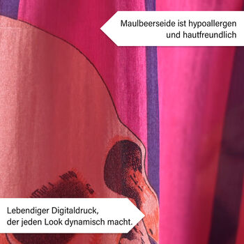 LA MAREY - 
Chiffonschal aus 100% Maulbeerseide in Rosa mit Modernem Muster