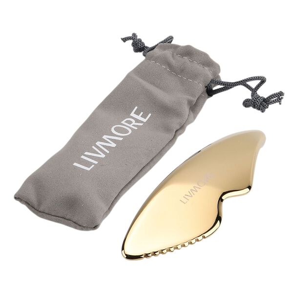"FACE & EYE CRYOSCULPTOR Six-Sided Sculpting & Contouring Gua Sha 360° rolling eye massager Pure metal material Detachable magnetic rolling head SIZE: 120*38*10MM MATERIAL: METAL COLOR: GOLDEN" image number 7