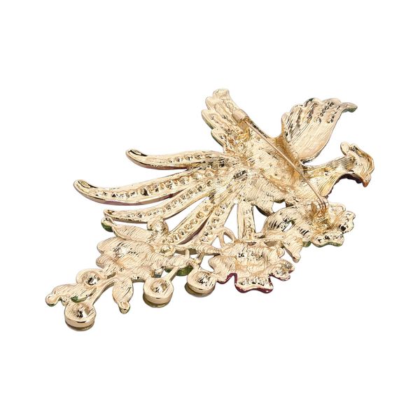 Mehrfarbiger Kristall Brosche  Gelb image number 4