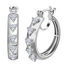 Moissanit Ohrringe, 925 Silber platiniert, ca. 1.00 ct