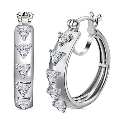 Moissanit Ohrringe, 925 Silber platiniert, ca. 1.00 ct