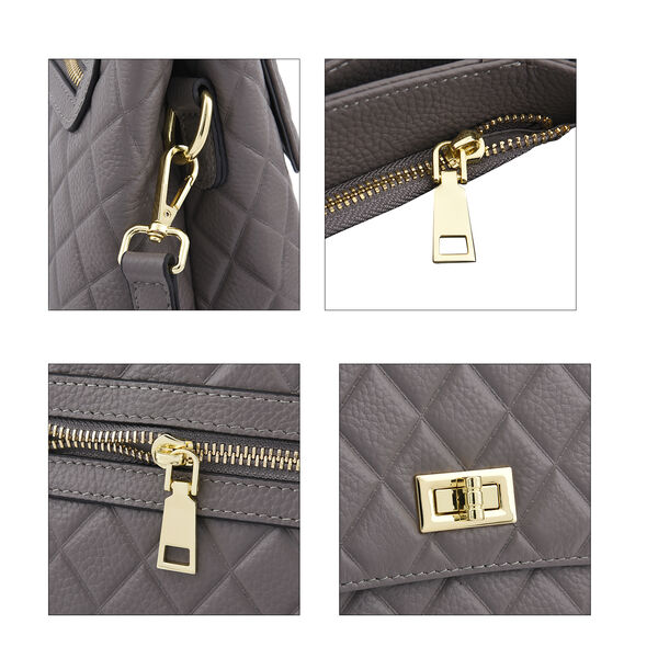 LA MAREY Crossbody Tasche aus 100% echtem Leder mit RFID Schutz und abnehmbarem Riemen, Grau image number 5
