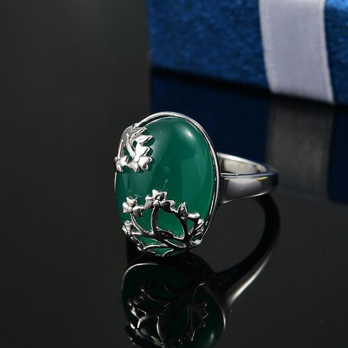 Verde Onyx Ring Messing (Größe 17.00) ca. 10,77 ct image number 1