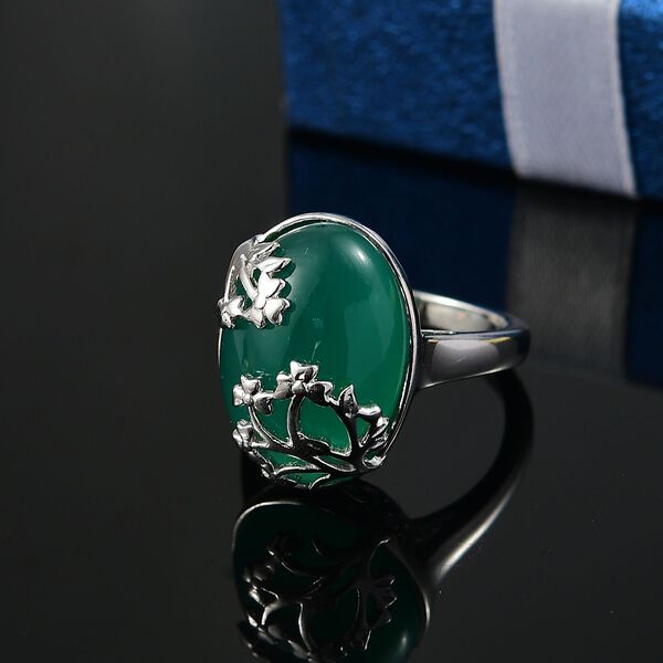 Verde Onyx Ring Messing (Größe 17.00) ca. 10,77 ct image number 1