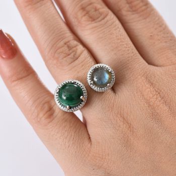 EverTrue Malachit und Labradorit Ring - 7,94 ct.