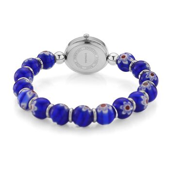 STRADA flexible blaue Armbanduhr im Murano-Stil, Japanisches Uhrwerk