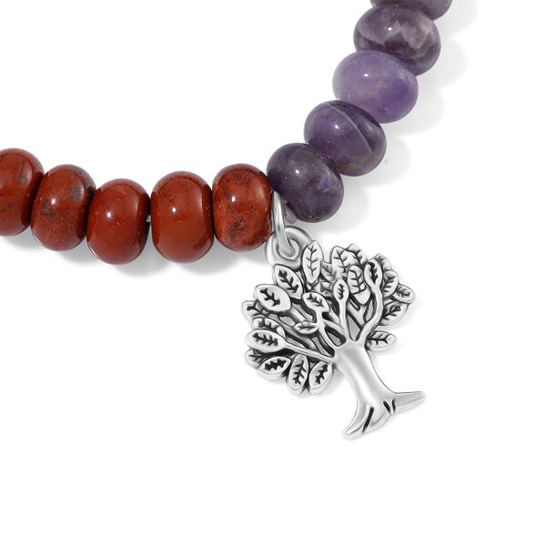 Flexibles Multi-Edelstein-Armband  mit Lebensbaum-Anhänger - 105 ct. image number 5