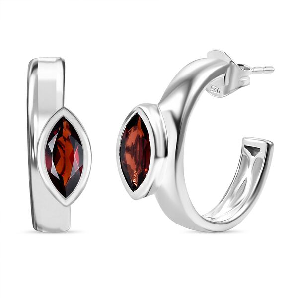 Roter Granat Ohrringe 925 Silber ca. 1.78 ct