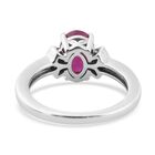 Afrikanischer Rubin und Diamant Solitär Ring 925 Silber Platin-Überzug image number 5