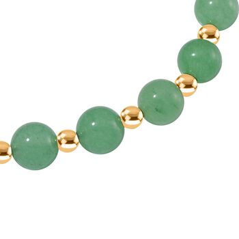 Gr&uuml;ner Aventurin Armband, flexibel, vergoldet ca. 60.00 ct